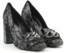 Made in Italia Iridescent Fringed Chain Pumps Black Dames - Thumbnail 3