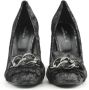 Made in Italia Iridescent Fringed Chain Pumps Black Dames - Thumbnail 4