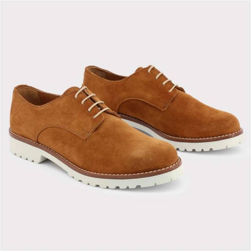 Made in Italia Suède Ronde Neus Veterschoenen Brown Dames