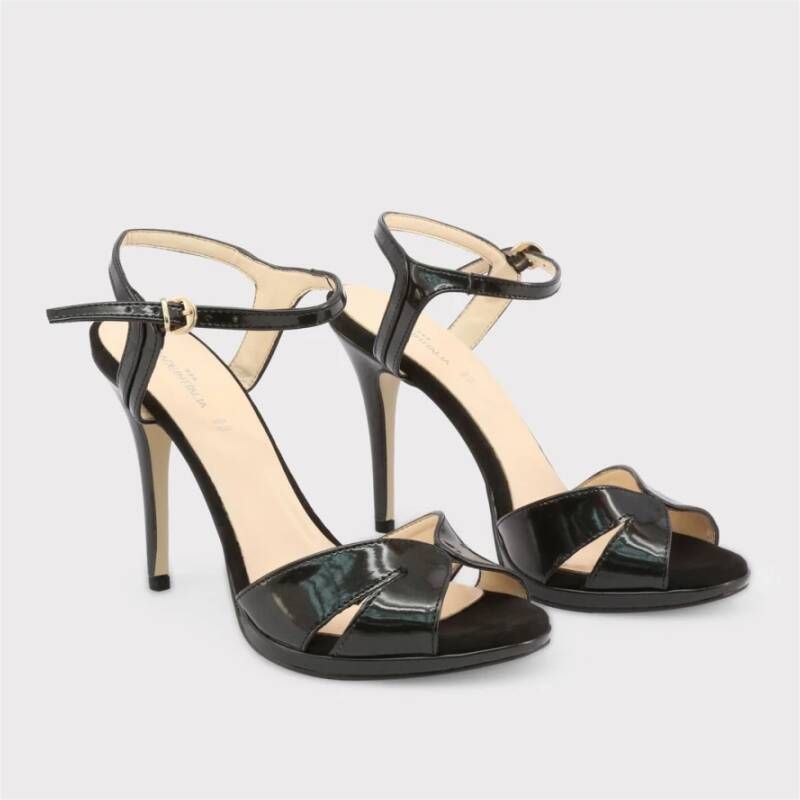 Made in Italia Verstelbare Enkelband Sandalen met Hak Black Dames