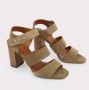 Made in Italia Verstelbare Leren Sandalen met 10cm Hak Brown Dames - Thumbnail 13