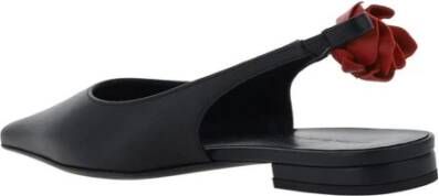 Magda Butrym 3D Bloemenapplicatie Leren Ballerina Slingback Black Dames