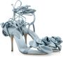 Magda Butrym Blauwe Gesloten Hak Sandalen met 3D Bloemdetail Blue Dames - Thumbnail 2