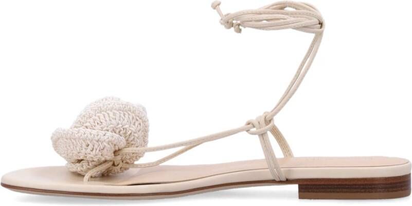 Magda Butrym Crème Gehaakte Bloem Gladiator Sandalen Beige Dames