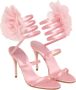 Magda Butrym Roze Spiraalbloemhak Sandalen Pink Dames - Thumbnail 2