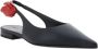 Magda Butrym 3D Bloemenapplicatie Leren Ballerina Slingback Black Dames - Thumbnail 2