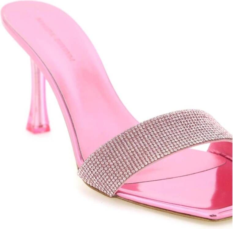 Magda Butrym Muiltjes met strass-steentjes en plexi hak Pink Dames