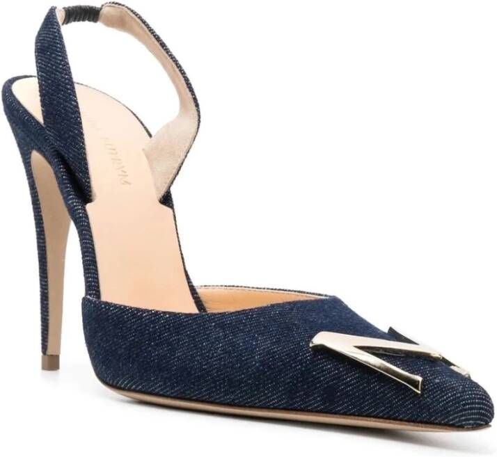 Magda Butrym Towar Denim Slingback Pumps Blauw Dames