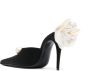 Magda Butrym Satin Bloemenhak Muiltjes Schoenen Black Dames - Thumbnail 3