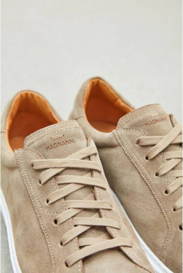 Magnanni Beige Suede Sneakers Beige Heren