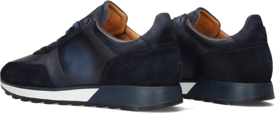 Magnanni Blauw Leren Runner Sneakers Blue Heren