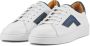 Magnanni Sneakers Heren Lage sneakers Herenschoenen Leer 25349 Wit blauw - Thumbnail 4