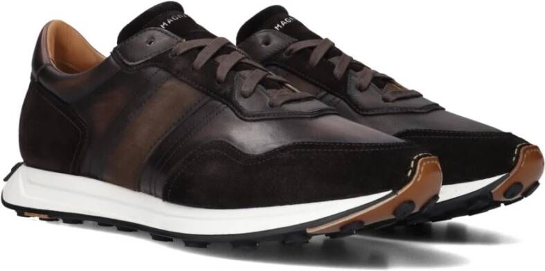 Magnanni Bruin Leren Lage Sneakers Brown Heren