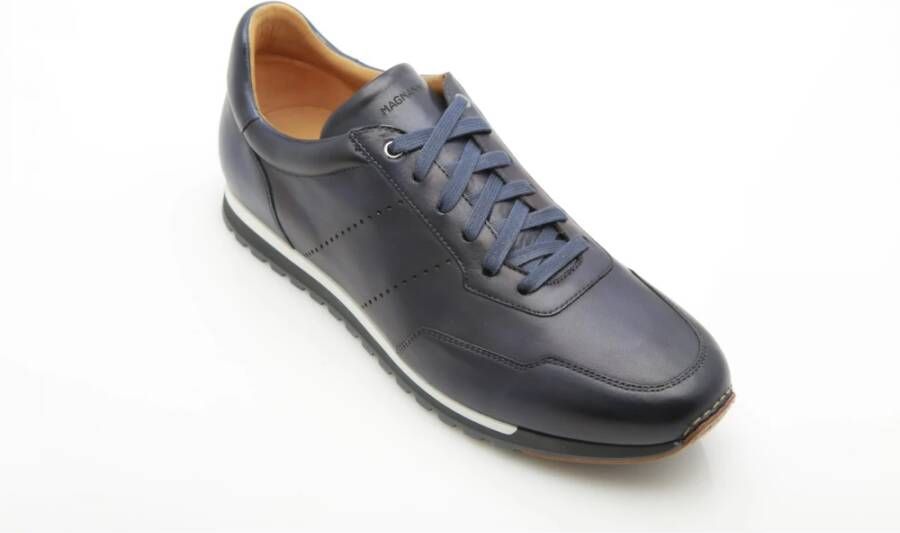 Magnanni Handgemaakte Blauwe Leren Sneakers Blue Heren