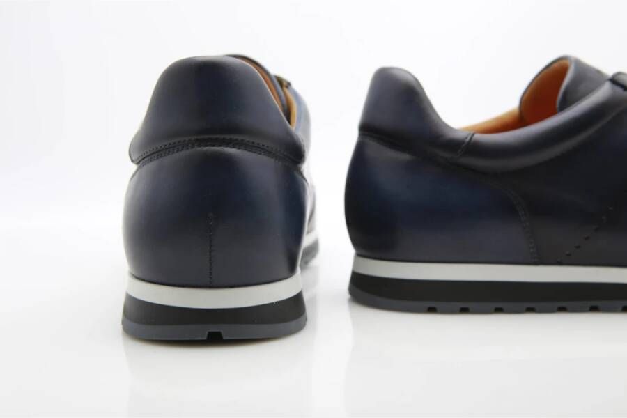 Magnanni Handgemaakte Blauwe Leren Sneakers Blue Heren