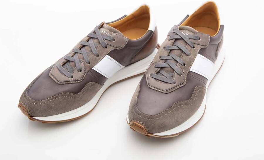 Magnanni Taupe Leren Sneaker met Gomzool Multicolor Heren