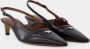 Maison Kitsuné Zwarte Leren Puntige Slingback Schoenen Black Dames - Thumbnail 2