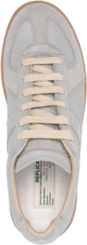 Maison Margiela Blauw-Grijze Leren Sneakers met Handtekening Motief Gray Dames