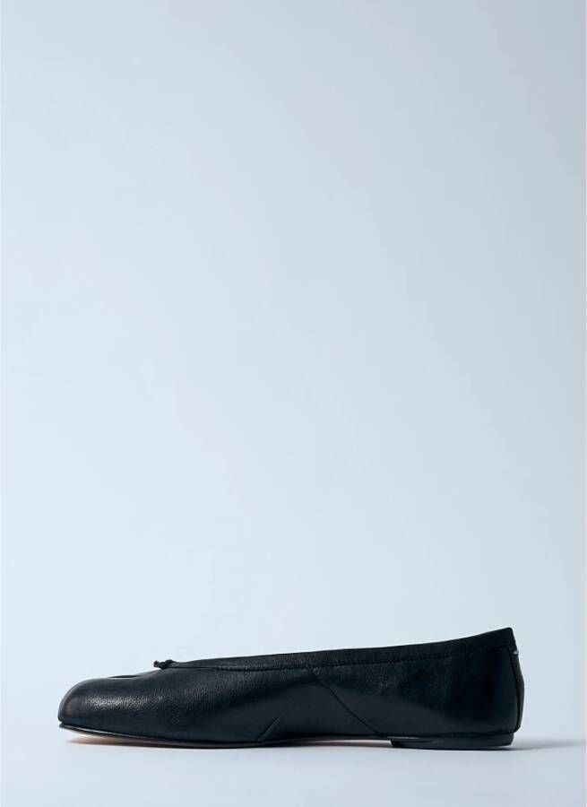 Maison Margiela Boogdetail Leren Ballerina Pumps Black Dames