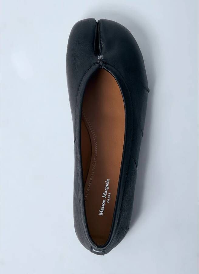 Maison Margiela Boogdetail Leren Ballerina Pumps Black Dames