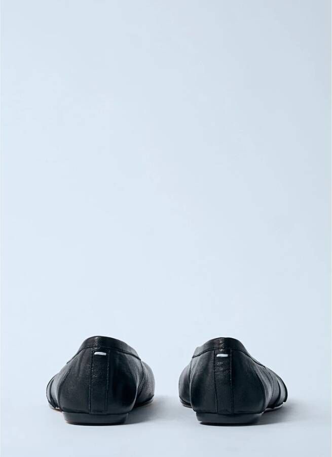 Maison Margiela Boogdetail Leren Ballerina Pumps Black Dames