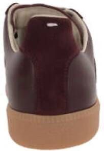 Maison Margiela Bordeaux Low-Top Sneakers Leer Suède Red Heren