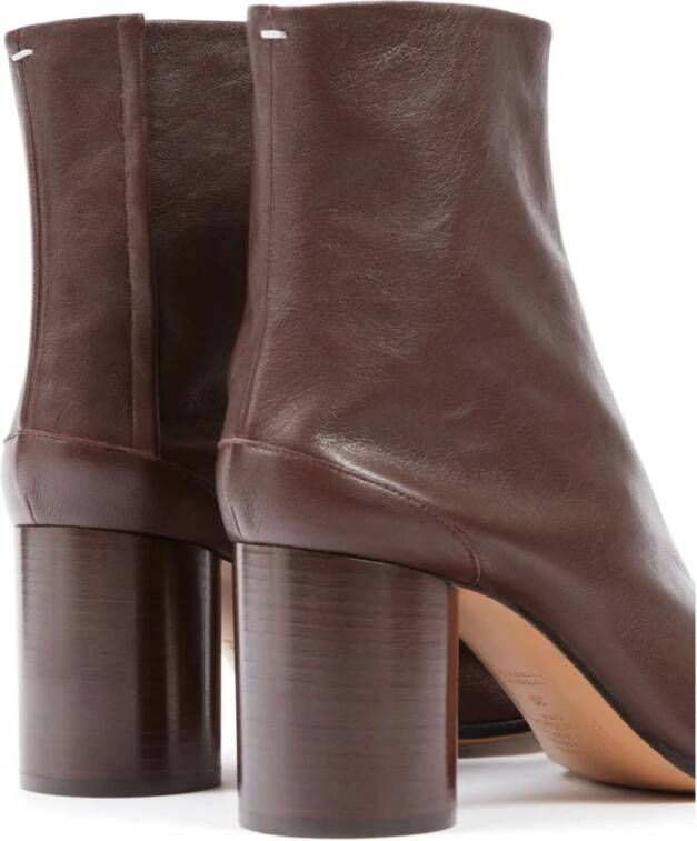 Maison Margiela Bordeaux Signature Tabi Toe Laarzen Brown Dames