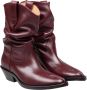 Maison Margiela Bordeaux Tabi Cowboy Enkellaarzen Brown Dames - Thumbnail 2