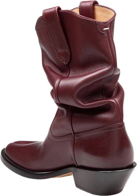 Maison Margiela Bordeaux Tabi Cowboy Enkellaarzen Brown Dames