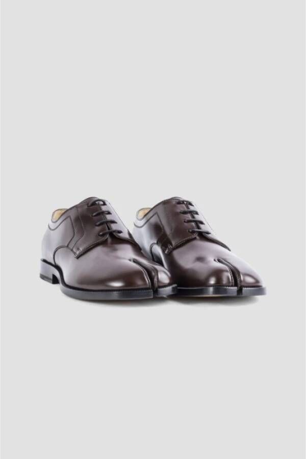 Maison Margiela Bruin Leren Tabi Derby Schoenen Brown Dames