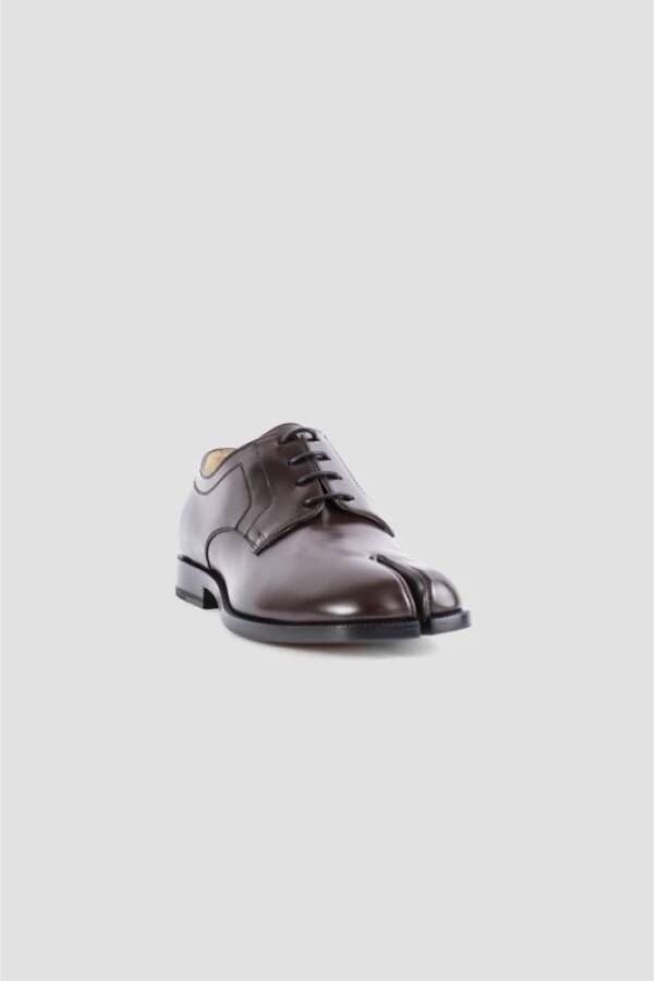 Maison Margiela Bruin Leren Tabi Derby Schoenen Brown Dames