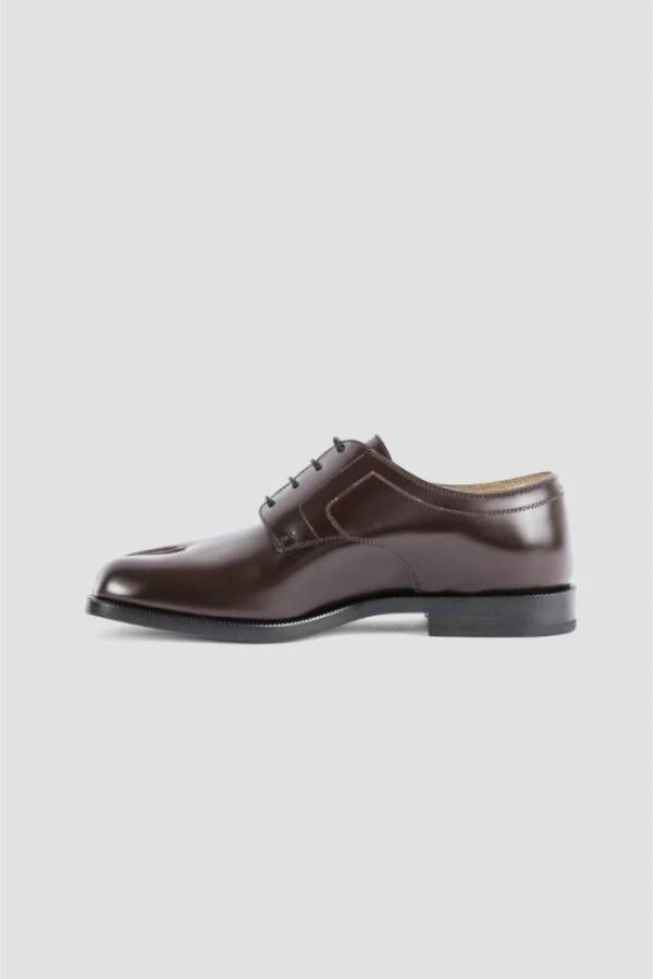 Maison Margiela Bruin Leren Tabi Derby Schoenen Brown Dames