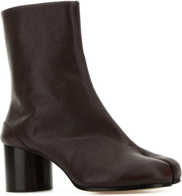 Maison Margiela Chocolade Leren Tabi Enkellaarzen Brown Dames