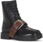 Maison Margiela Leren Gespband Veterschoen Enkellaars Black Dames - Thumbnail 8