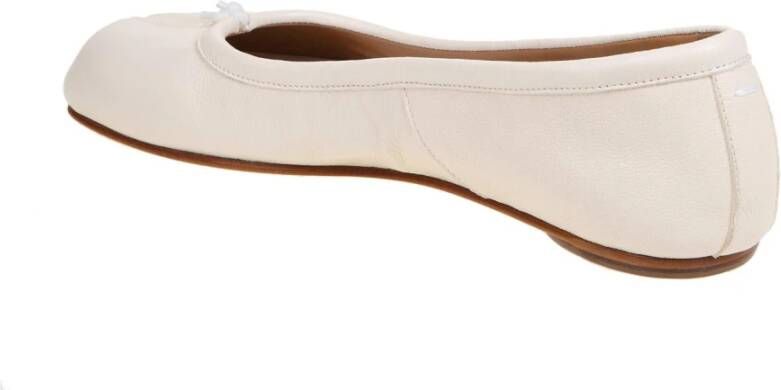 Maison Margiela Crème Leren Tabi Ballerina Schoenen Beige Dames