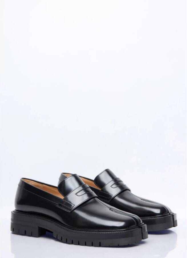 Maison Margiela Geborsteld leren loafers met gespleten teen Black Dames