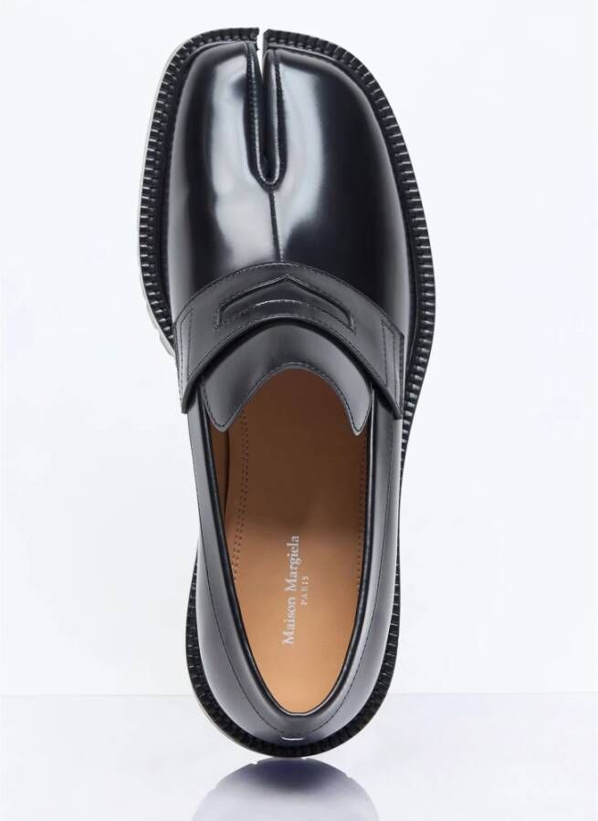 Maison Margiela Geborsteld leren loafers met gespleten teen Black Dames