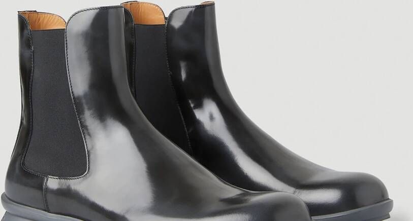 Maison Margiela Geborstelde Chelsea-laarzen Black Heren