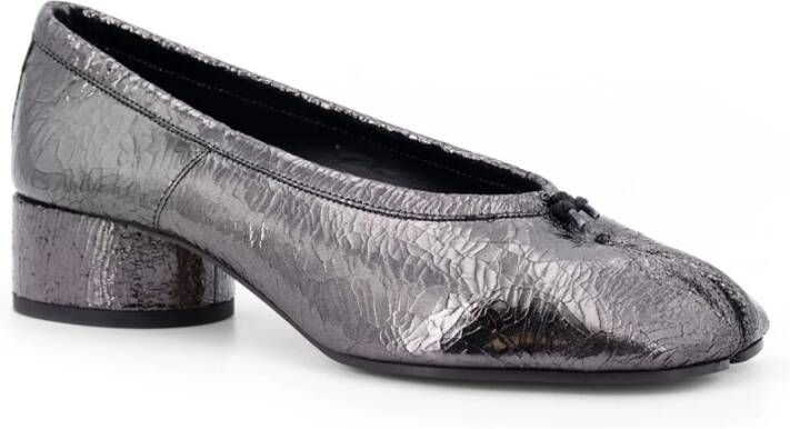 Maison Margiela Gebroken Spiegel Leren Ballerina's Gray Dames