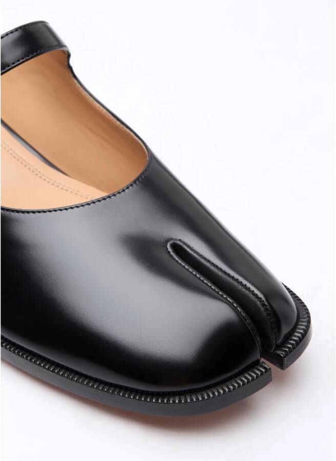 Maison Margiela Gepolijste leren Mary-Jane Mules Black Dames