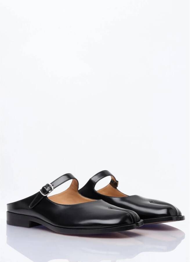 Maison Margiela Gepolijste leren Mary-Jane Mules Black Dames