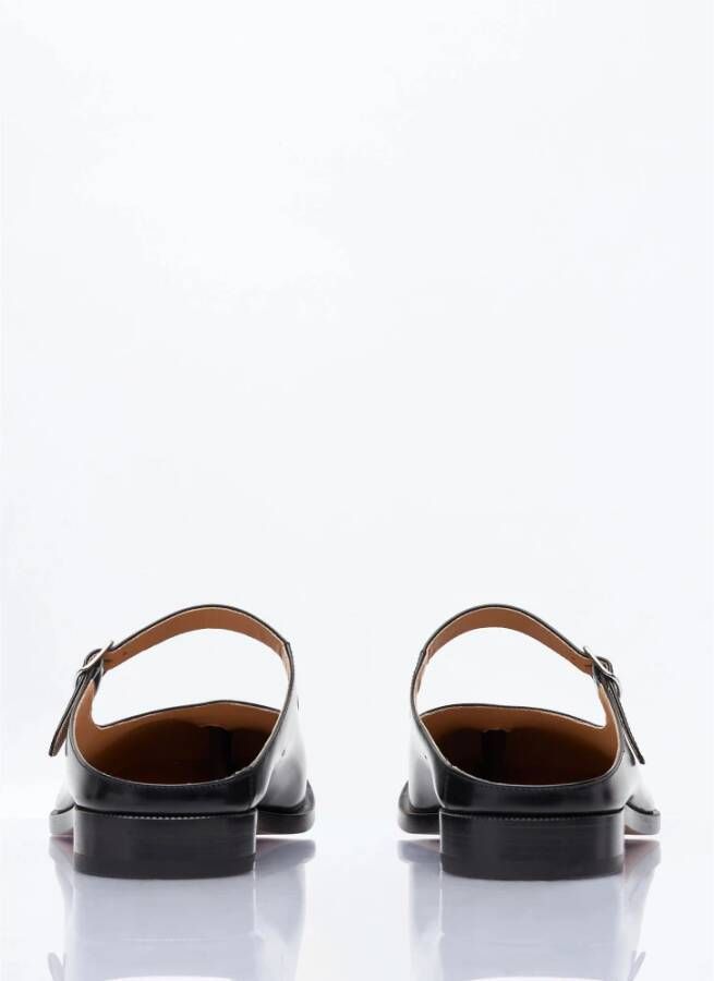 Maison Margiela Gepolijste leren Mary-Jane Mules Black Dames