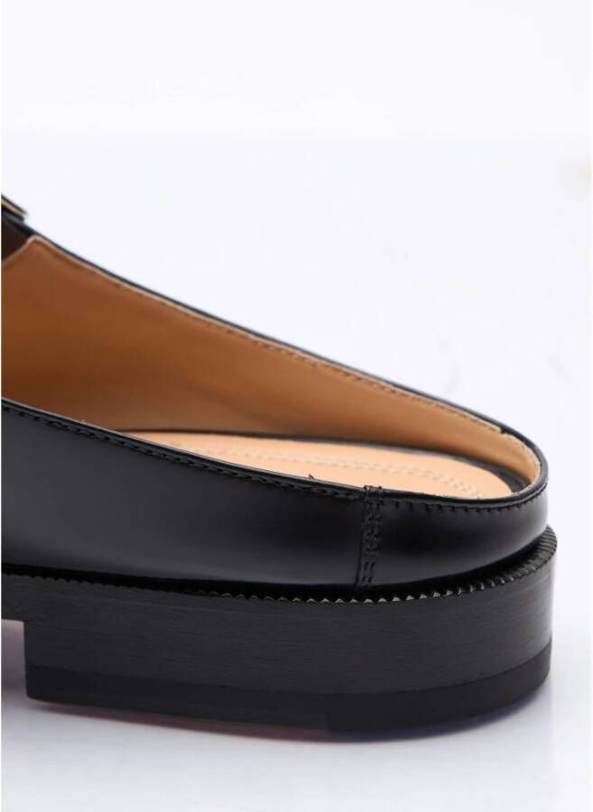 Maison Margiela Gepolijste leren Mary-Jane Mules Black Dames