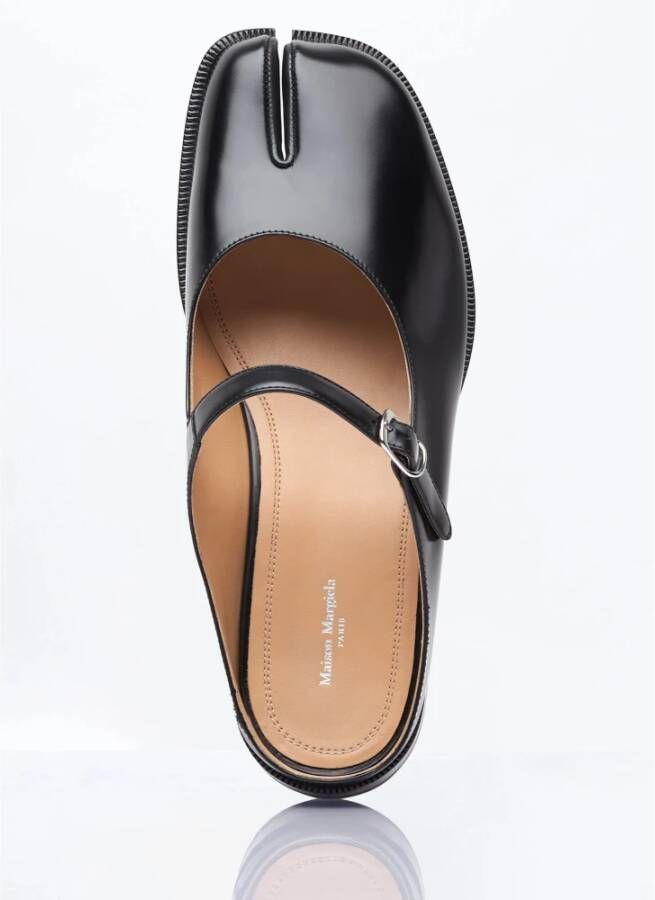 Maison Margiela Gepolijste leren Mary-Jane Mules Black Dames