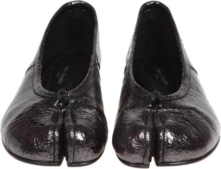 Maison Margiela Grijze Leren Ballerina Pumps Black Dames