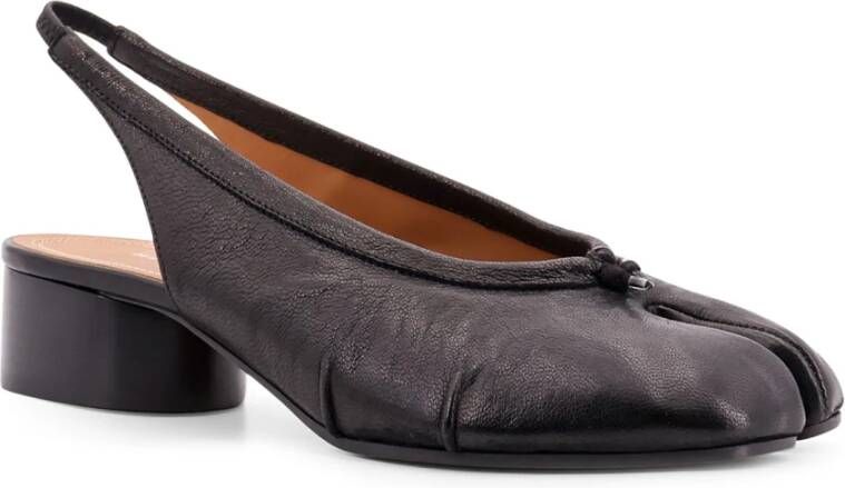 Maison Margiela Iconische Tabi Leren Slingback Hakken Black Dames