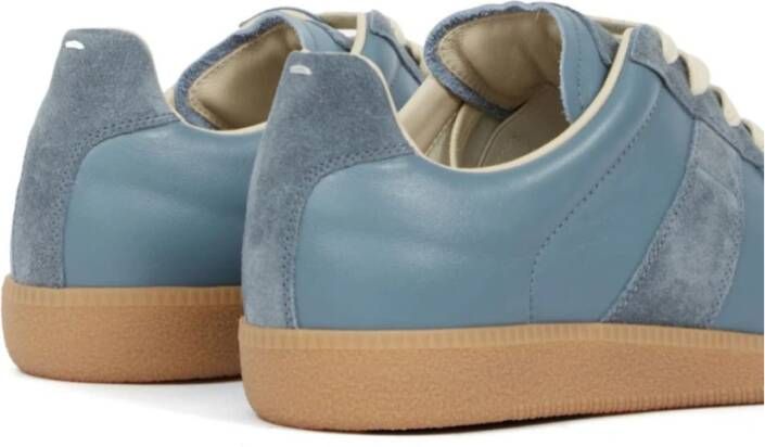 Maison Margiela Lage leren en suède sneakers Gray Heren