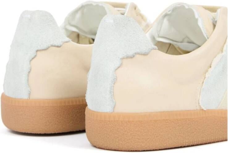 Maison Margiela Lage Leren Sneakers Beige Heren