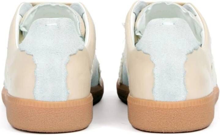 Maison Margiela Lage Leren Sneakers Beige Heren