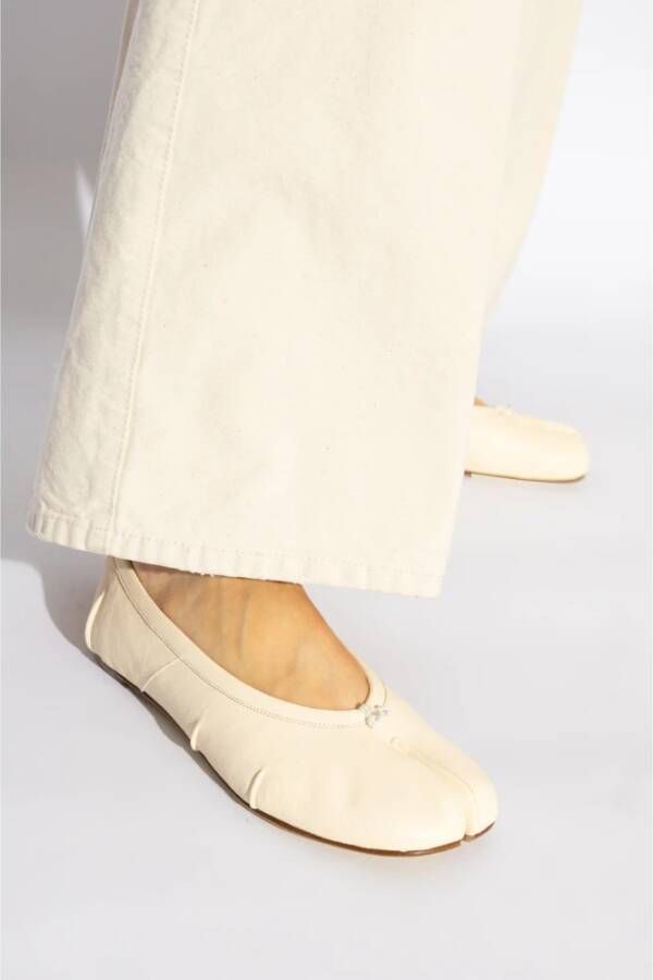 Maison Margiela Leren ballerina's Beige Dames